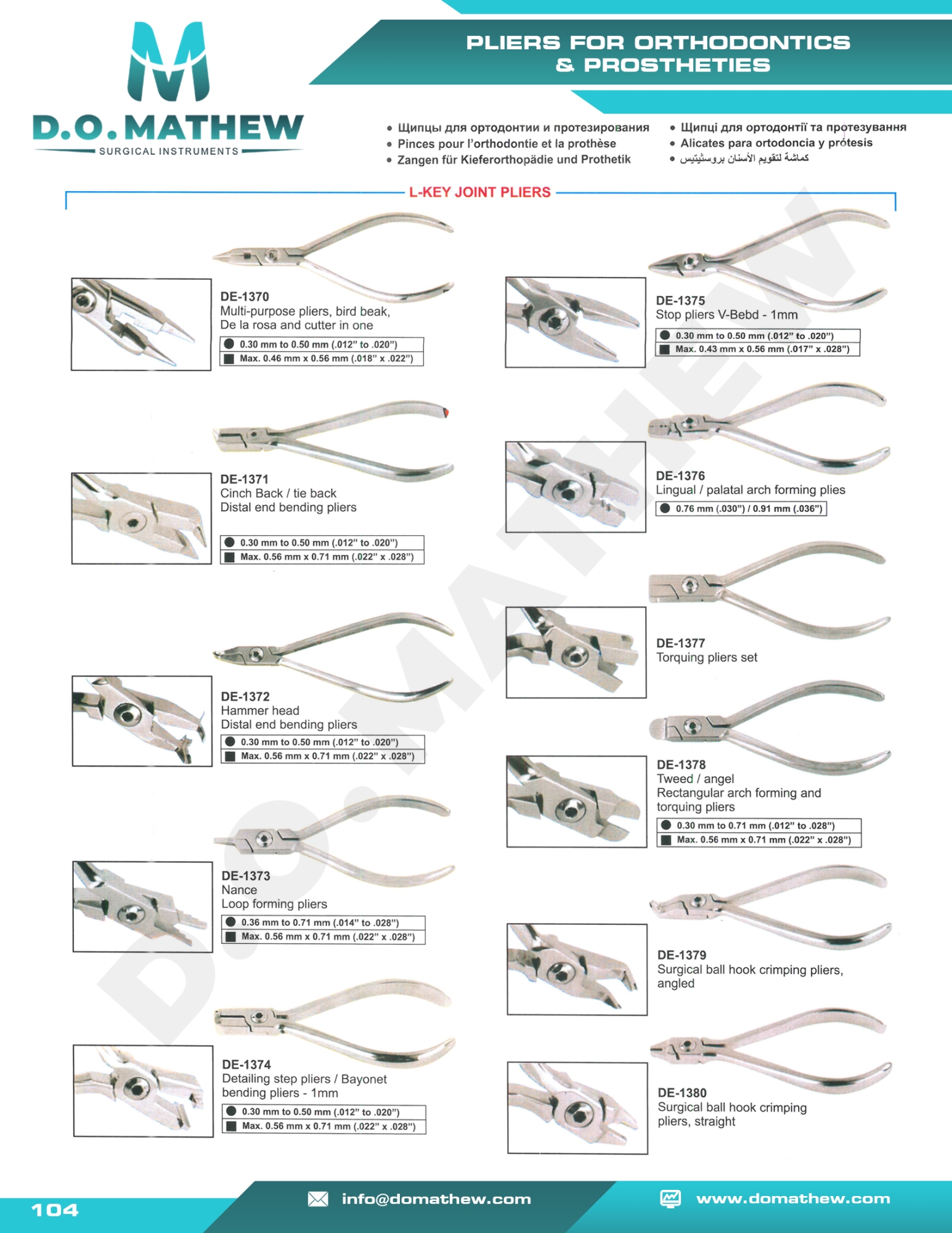 Orthodontic Instruments & Pliers